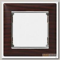 Рамка Legrand Valena Classic на 1 пост, темное дерево/серебряный штрих 770371