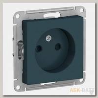 Розетка силовая Schneider Electric Atlas Design со шторками, без заземления, изумруд