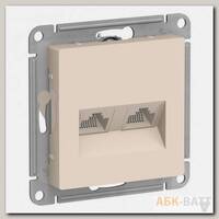 Розетка двойная Schneider Atlas Design RJ-45 кат. 5е, бежевая
