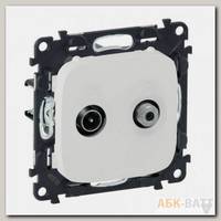 Розетка TV-SAT Legrand Valena Allure проходная 14 дБ, белая 753071+754825