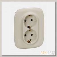 Розетка двойная Legrand Valena Allure 2x2K+3 со шторками, слоновая кость 753826