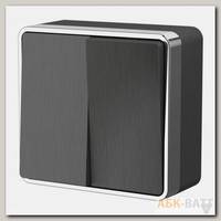 Выключатель двухклавишный Gallant (графит рифленый) W5020004