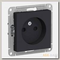 Розетка силовая Schneider Electric Atlas Design со шторками, без заземления, карбон
