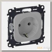 Розетка силовая Legrand Valena Allure 2K+3 со шторками, алюминий 753920