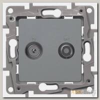 Розетка TV-SAT Legrand Etika двухкабельная, алюминий 672457