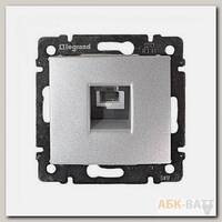 Розетка телефонная Legrand Valena Classic RJ-11, 4 контакта, 1 выход, алюминий 770138