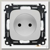 Розетка силовая Legrand Valena Allure 2K со шторками, жемчуг 753016+754979