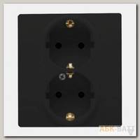 Розетка двойная Legrand Etika 2x2K+3 со шторками, антрацит 672633