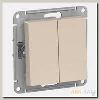 Переключатель двухклавишный Schneider Electric Atlas Design бежевый