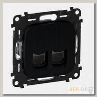 Розетка RJ-45 Legrand Valena Allure двойная, cat. 5e, до 100 Мб/с, антрацит 753041+755428