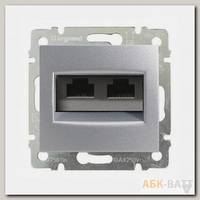 Розетка RJ-45 Legrand Valena Classic UTP 2, алюминий 770243