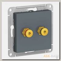 Аудиорозетка Schneider Electric Atlas Design двухместная, грифель