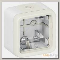 Коробка для накладного монтажа с мембранными сальниками Plexo 1 пост белая