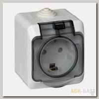 Розетка с заземлением со шторками IP44 16А 250B Белый Schneider Electric Этюд PA16-044B