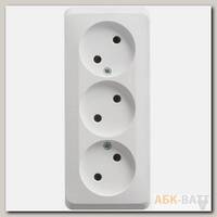 Розетка 3К без шторок 16А 250B Белая Schneider Electric Этюд PA16-009B
