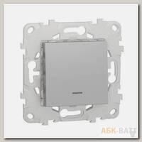 Выключатель одноклавишный Schneider Electric Unica New с подсветкой, алюминий