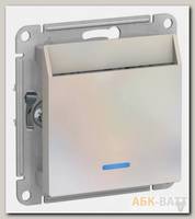 Выключатель для гостиниц Schneider Electric Atlas Design с подсветкой, жемчуг