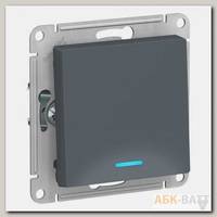 Переключатель одноклавишный Schneider Electric Atlas Design с подсветкой, грифель
