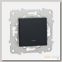 Выключатель одноклавишный Schneider Electric Unica New с подсветкой, антрацит